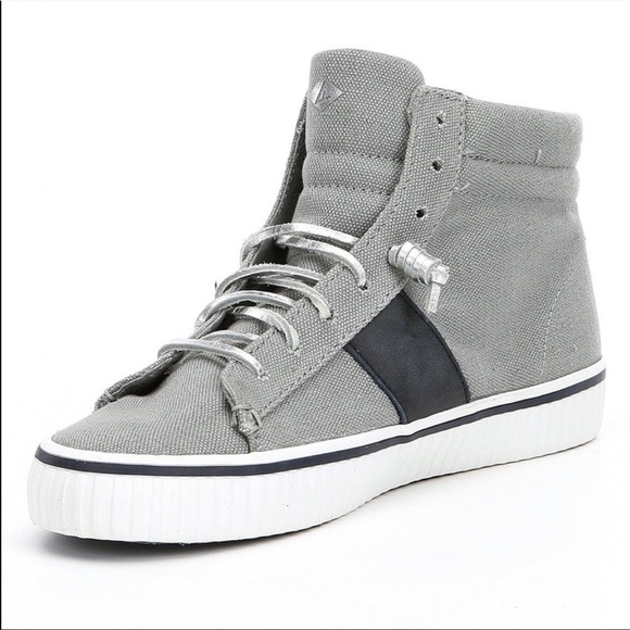 Sperry Top-Sider STS80016 Rave Verge Gray Canvas High Top Sneakers Women’s 9M - Picture 2 of 8